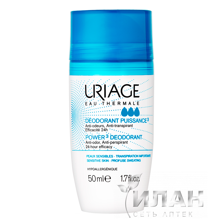 Урьяж Дезодорант тройного действия роликовый (Uriage Deodorant Puissance 3 Anti-transpirant)