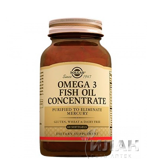 Солгар Омега-3 Концентрат рыбьего жира Омега-3 (Solgar Omega 3 Fish Oil Concentrate)