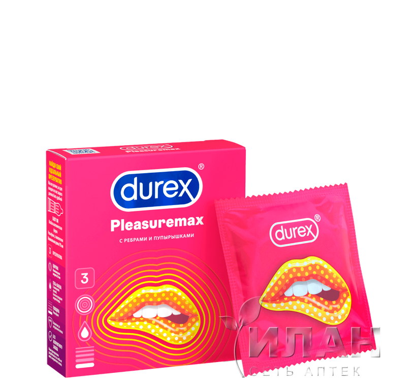 Презерватив "DUREX" Pleasuremax c ребрами и пупырышками
