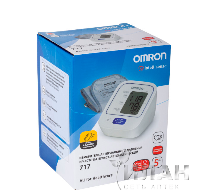 Измеритель артериального давления и частоты пульса OMRON 717 (HEM-8712-СМ)