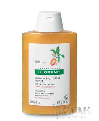 Клоран (Klorane) шампунь с маслом Манго для сухих, поврежденных волос