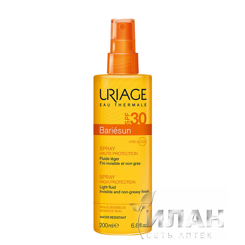 Урьяж Барьесан Спрей солнцезащитный SPF30 (Uriage Bariesun Spray SPF30)